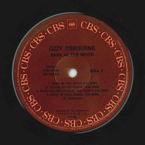 Ozzy Osbourne, Bark At The Moon, 1983,  , CBS Records