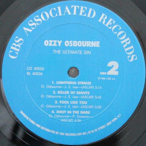 Ozzy Osbourne, The Ultimate Sin, 1986, USA, CBS Associated Records