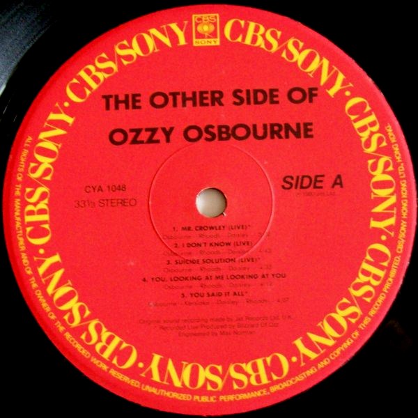 Ozzy Osbourne, The Other Side Of Ozzy Osbourne, 1984, Sony/CBS