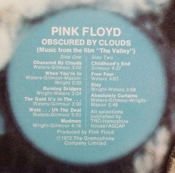 Pink Floyd, "Obscured by Clouds", 1975  , USA