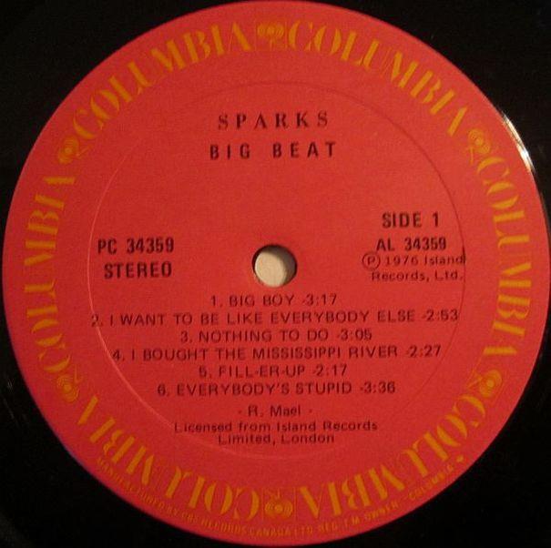 Sparks, Big Beat, Columbia, Canada