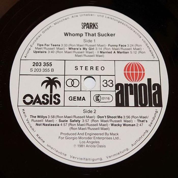 Sparks, Whomp That Sucker, 1981,  