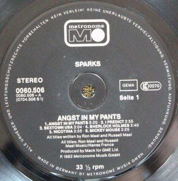 Sparks, Angst in My Pants, 1982,  