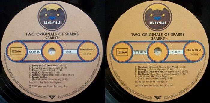 Sparks, 2 Originals of Sparks, 1976,  