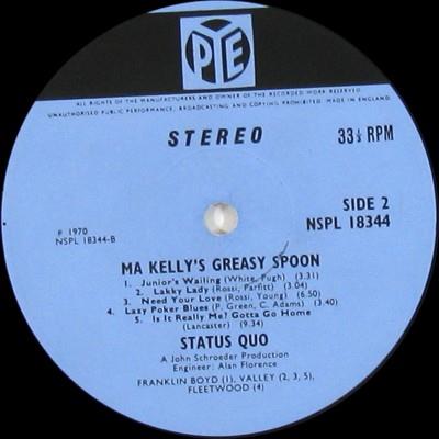 Status Quo, Ma Kelly's Greasy Spoon, PYE Records 1970