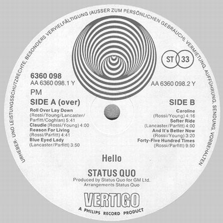 Status Quo, Hello! 1973, made in Germany