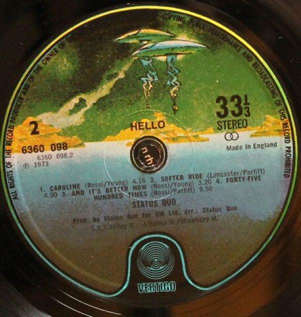 Status Quo, Hello! 1973, made in UK