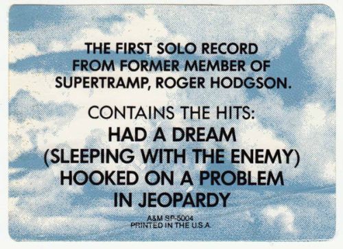 In the Eye of the Storm, 1984, Roger Hodgson,  