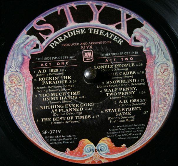 Styx, Paradise Theatre, 1981, 