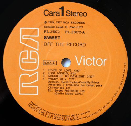 Sweet Off the Record 1977, Espana