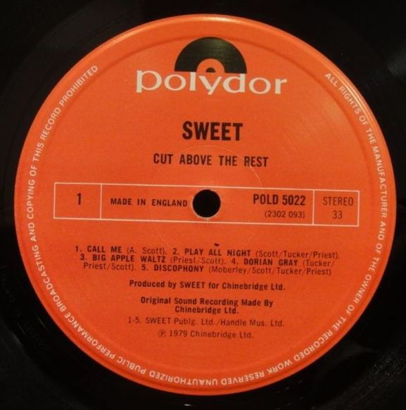 Sweet, Cut Above the Rest, 1979