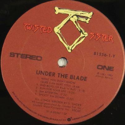 Twisted Sister, 1982, Under the Blade, United States