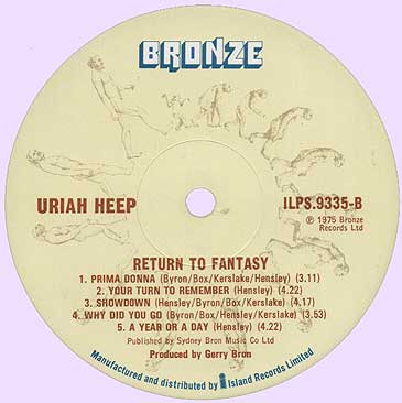 Uriah Heep, Return To Fantasy, 1975, Side Two