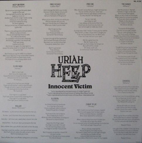 Uriah Heep, Innocent Victim, 1977, South Africa